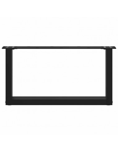 Gambe Tavolino da Caffè a U 2 pz Nero 70x(30-31) cm in Acciaio