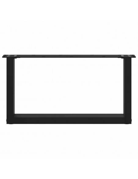 Gambe Tavolino da Caffè a U 2 pz Nero 70x(30-31) cm in Acciaio