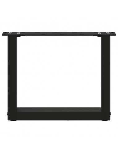 Gambe per Tavolino da Caffè a Forma di U 2 pz Nere 40x(30-31) cm Acciaio