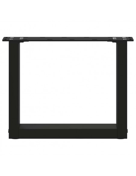 Gambe per Tavolino da Caffè a Forma di U 2 pz Nere 40x(30-31) cm Acciaio