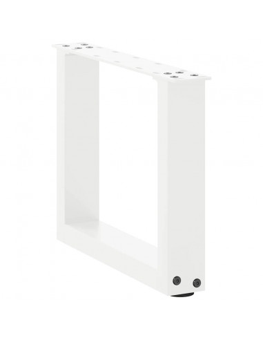 Gambe per Tavolino da Caffè a Forma di U 2 pz Bianche 40x(30-31) cm Acciaio
