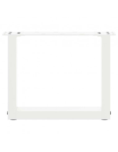 Gambe per Tavolino da Caffè a Forma di U 2 pz Bianche 40x(30-31) cm Acciaio