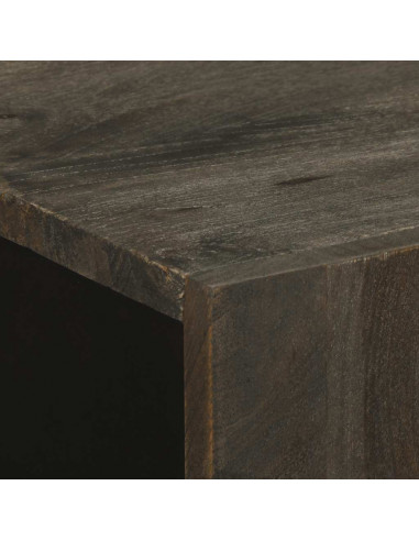 Credenze 3 pz Nere 60x33x75 cm in Legno Massello di Mango