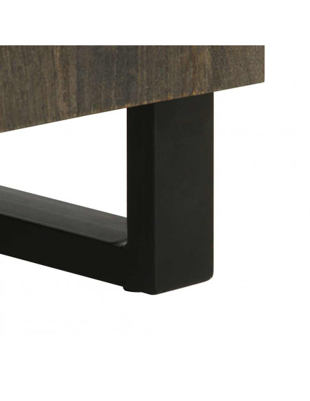 Credenze 3 pz Nere 60x33x75 cm in Legno Massello di Mango