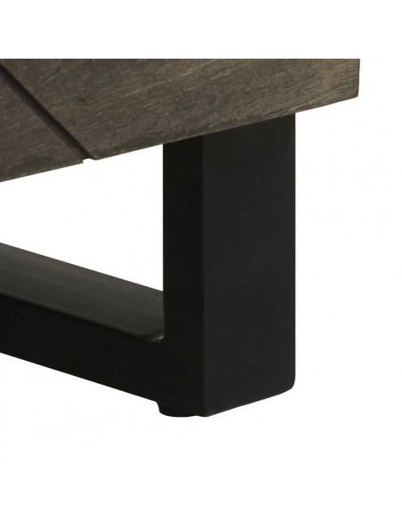 Credenze 2 pz Nere 60x33x75 cm in Legno Massello di Mango