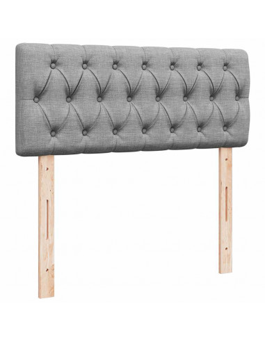 Pouf Letto con Materasso Grigio Chiaro 120x200 cm in Tessuto