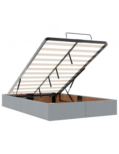 Pouf Letto con Materasso Grigio Chiaro 120x190 cm in Tessuto