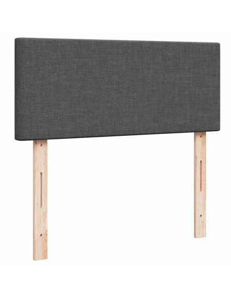 Pouf Letto con Materasso e LED Grigio Scuro 120x190 cm Tessuto