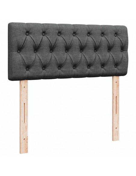 Pouf Letto con Materasso e LED Grigio Scuro 120x190 cm Tessuto