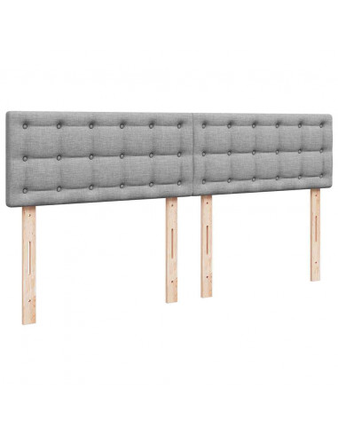 Pouf Letto con Materasso Grigio Chiaro 160x200 cm in Tessuto