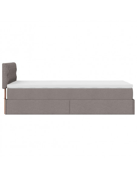Pouf Letto con Materasso Tortora 100x200 cm in Tessuto