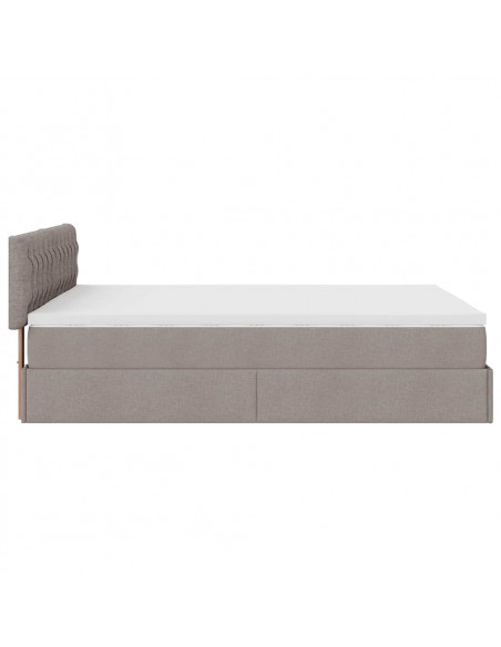 Pouf Letto con Materasso Tortora 140x200 cm in Tessuto