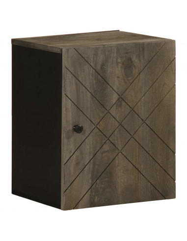 Set Mobili da Bagno 5 pz Nero in Legno Massello di Mango