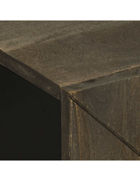 Set Mobili da Bagno 3 pz Nero in Legno Massello di Mango