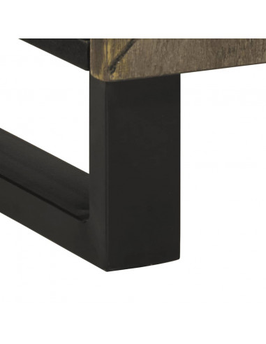 Set Mobili da Bagno 2 pz Nero in Legno Massello di Mango