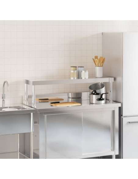 Ripiano per Tavolo da Lavoro 110x30x35 cm in Acciaio Inox