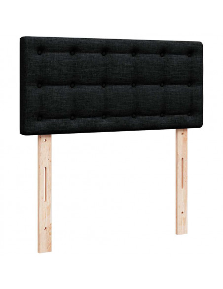 Pouf Letto con Materasso Nero 100x200 cm in Tessuto