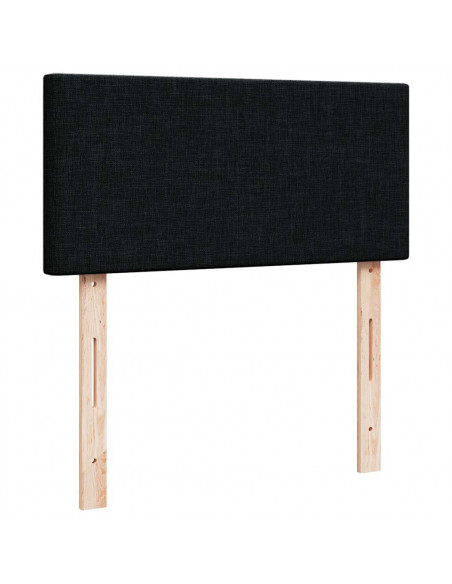 Pouf Letto con Materasso Nero 100x200 cm in Tessuto