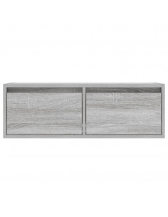 Mobile Porta TV con Luci LED Grigio Sonoma 75x35,5x25 cm