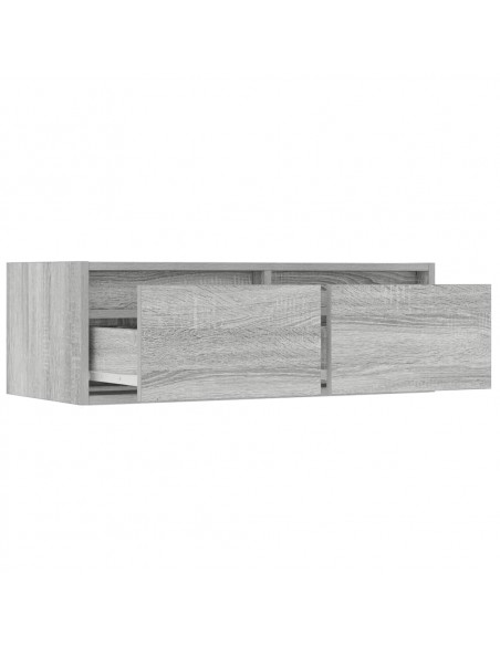 Mobile Porta TV con Luci LED Grigio Sonoma 75x35,5x25 cm