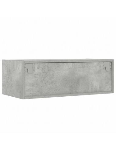 Mobile Porta TV con Luci LED Grigio Cemento 75x35,5x25 cm