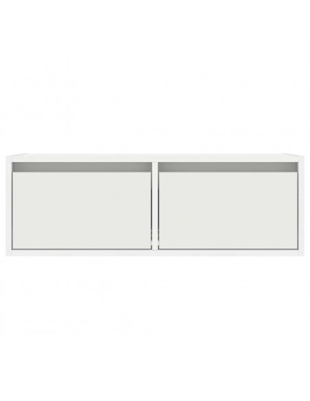 Mobile Porta TV con Luci LED 75x35,5x25 cm Bianco