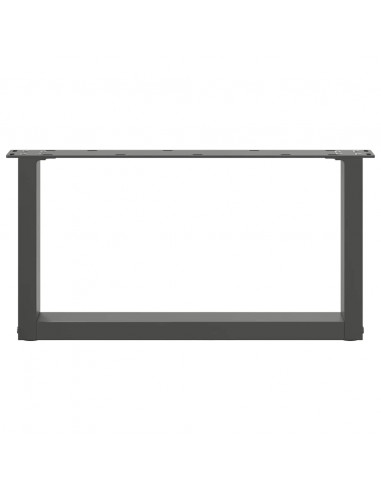 Gambe Tavolino Caffè a U 2 pz Antracite 70x(30-31)cm in Acciaio