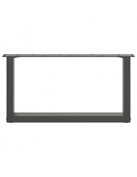Gambe Tavolino Caffè a U 2 pz Antracite 70x(30-31)cm in Acciaio