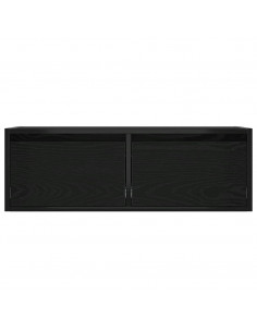 Mobile Porta TV con Luci LED Rovere Nero 75x35,5x25 cm