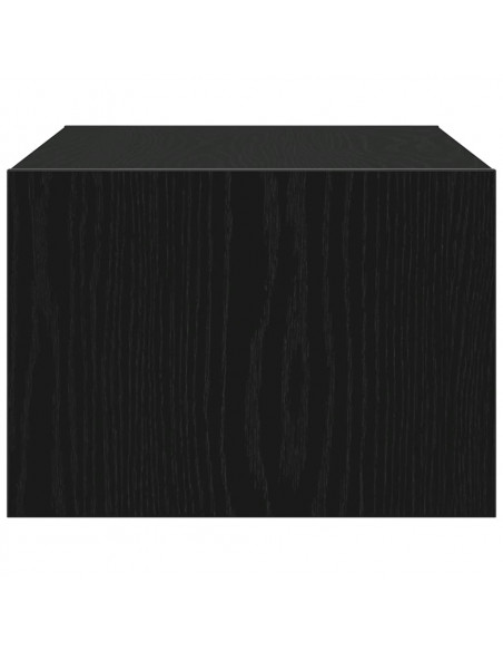 Mobile Porta TV con Luci LED Rovere Nero 75x35,5x25 cm