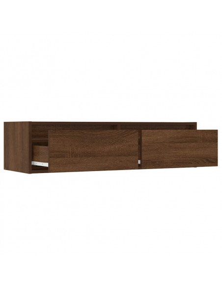 Mobile Porta TV con Luci LED Rovere Marrone 100X35,5x25 cm