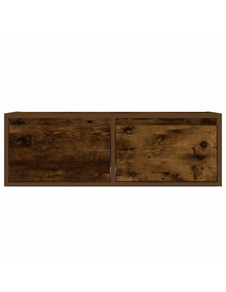 Mobile Porta TV con Luci LED Rovere Fumo 75x35,5x25 cm