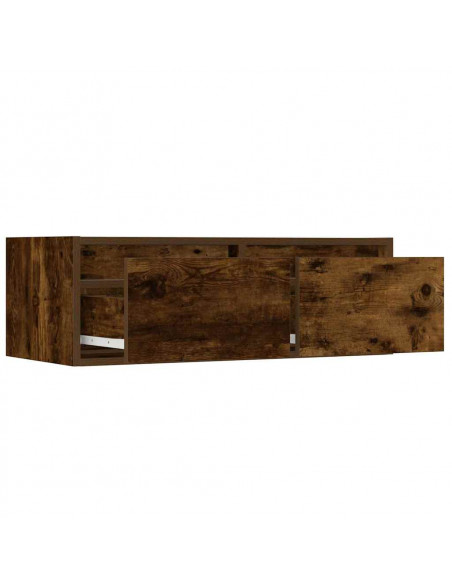 Mobile Porta TV con Luci LED Rovere Fumo 75x35,5x25 cm