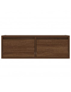 Mobile Porta TV con Luci LED Rovere Marrone 75x35,5x25 cm