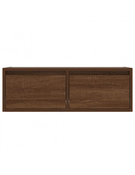 Mobile Porta TV con Luci LED Rovere Marrone 75x35,5x25 cm