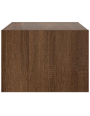 Mobile Porta TV con Luci LED Rovere Marrone 75x35,5x25 cm