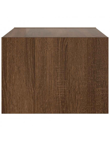 Mobile Porta TV con Luci LED Rovere Marrone 75x35,5x25 cm