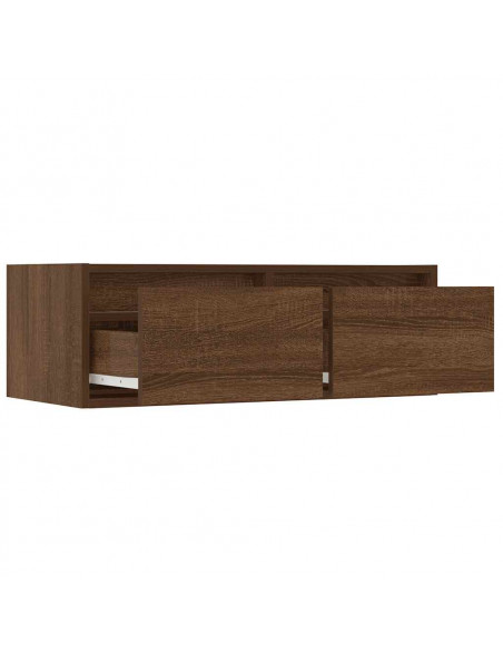 Mobile Porta TV con Luci LED Rovere Marrone 75x35,5x25 cm