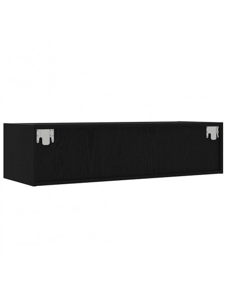 Mobile Porta TV con Luci LED Rovere Nero 100X35,5x25 cm