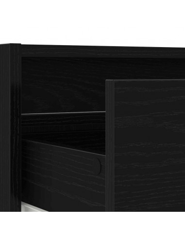 Mobile Porta TV con Luci LED Rovere Nero 100X35,5x25 cm