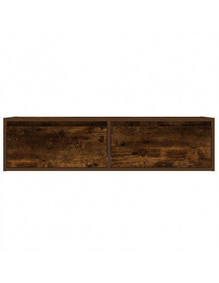 Mobile Porta TV con Luci LED Rovere Fumo 100X35,5x25 cm