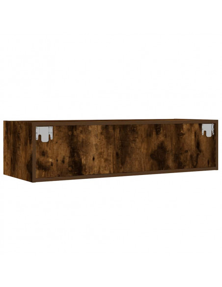 Mobile Porta TV con Luci LED Rovere Fumo 100X35,5x25 cm