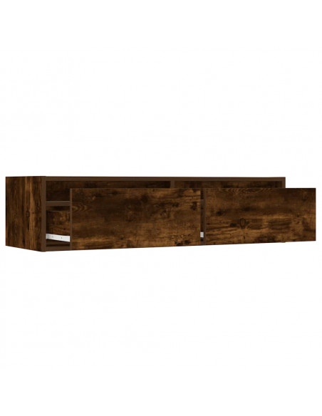 Mobile Porta TV con Luci LED Rovere Fumo 100X35,5x25 cm