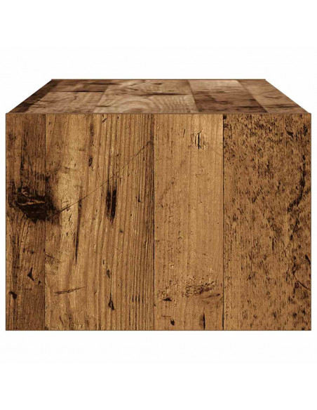 Mobile Porta TV con Luci LED Legno Vecchio 100X35,5x25 cm