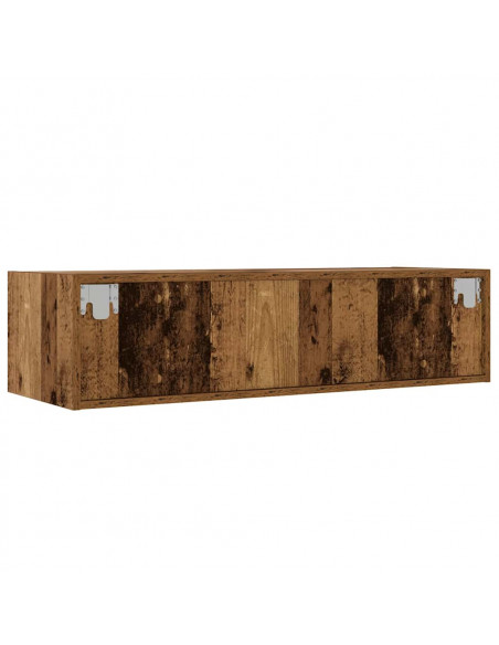 Mobile Porta TV con Luci LED Legno Vecchio 100X35,5x25 cm