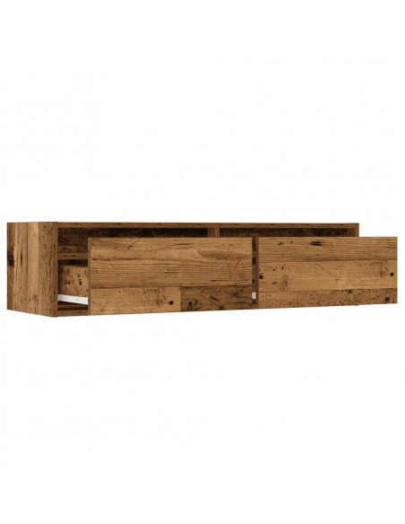 Mobile Porta TV con Luci LED Legno Vecchio 100X35,5x25 cm