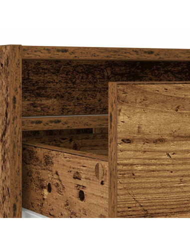 Mobile Porta TV con Luci LED Legno Vecchio 100X35,5x25 cm