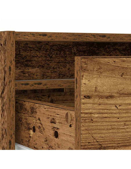 Mobile Porta TV con Luci LED Legno Vecchio 100X35,5x25 cm