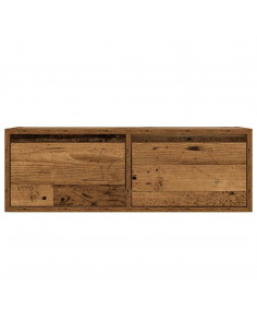 Mobile Porta TV con Luci LED Legno Antico 75x35,5x25 cm