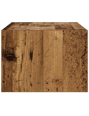 Mobile Porta TV con Luci LED Legno Antico 75x35,5x25 cm